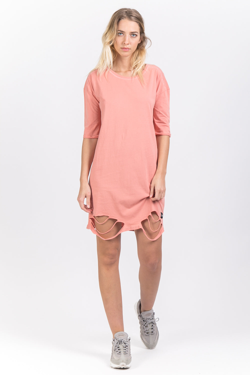 Sixth June - Robe t-shirt déchirée rose clair