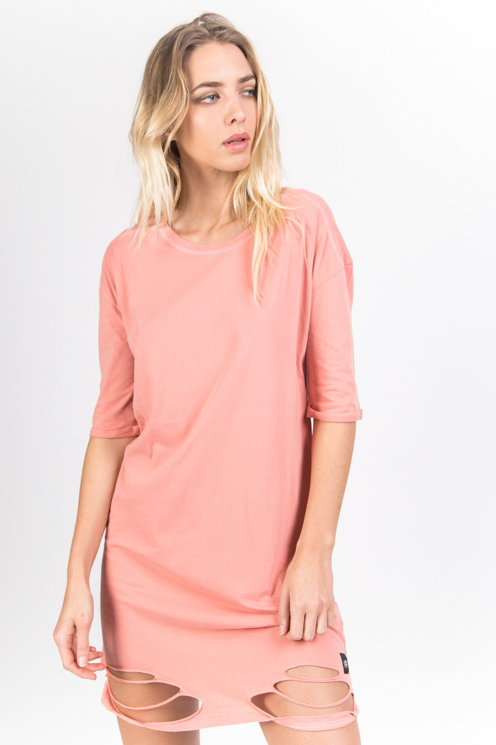 Sixth June - Robe t-shirt déchirée rose clair