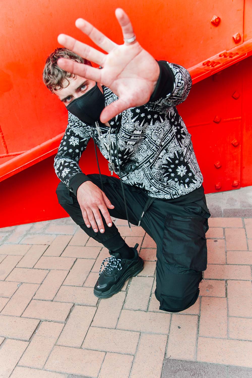 Sixth June - Sweat capuche all over bandana Sixth June noir