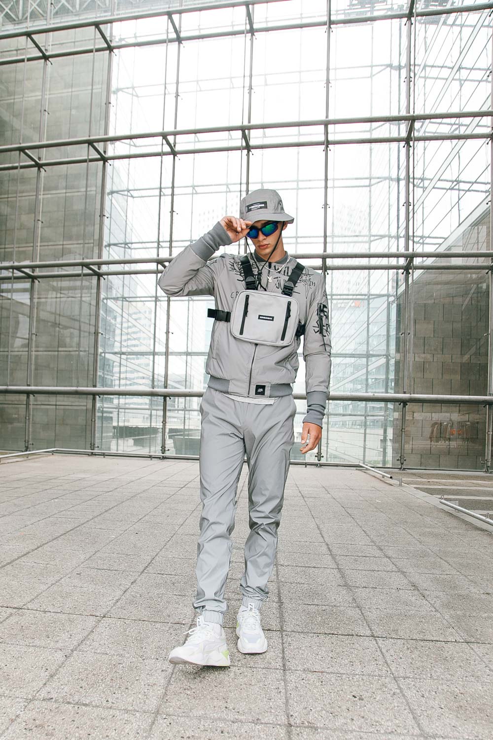 Sixth June - Bomber réfléchissant Crew gris