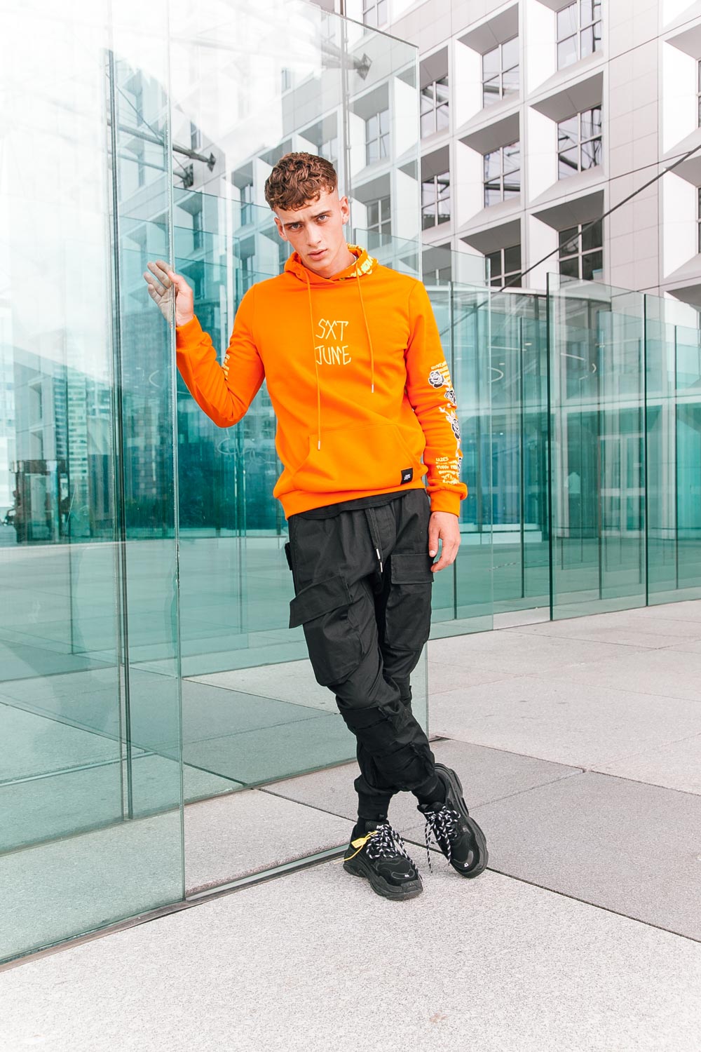 Pantalon cargo tactique large Noir