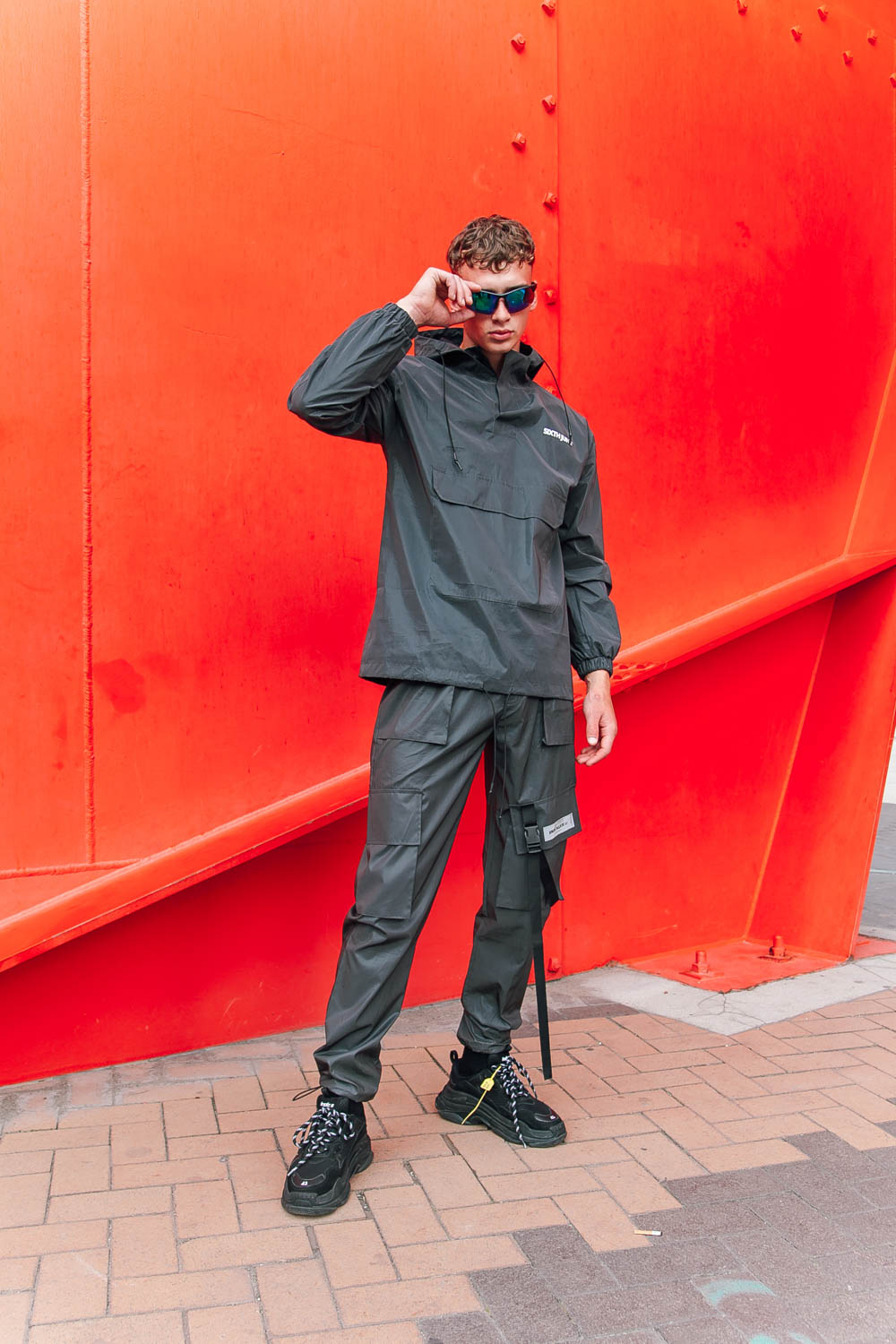 Sixth June - Jogging réfléchissant poche boucle noir