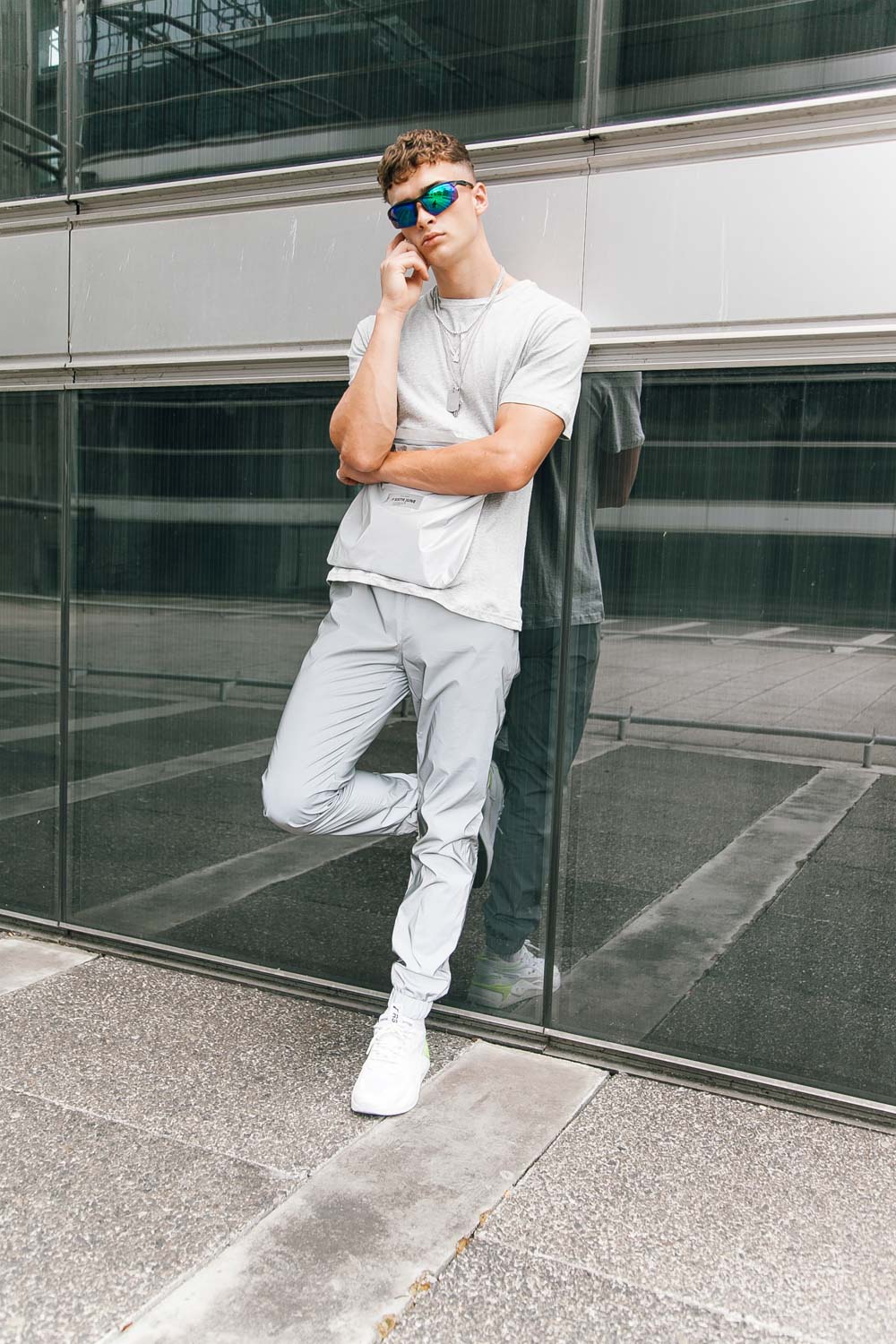 Sixth June - Jogging réfléchissant gris clair