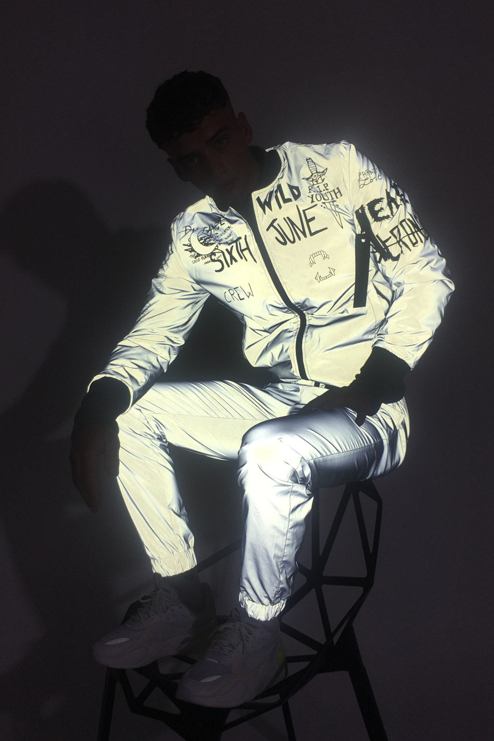 Sixth June - Bomber réfléchissant Crew gris