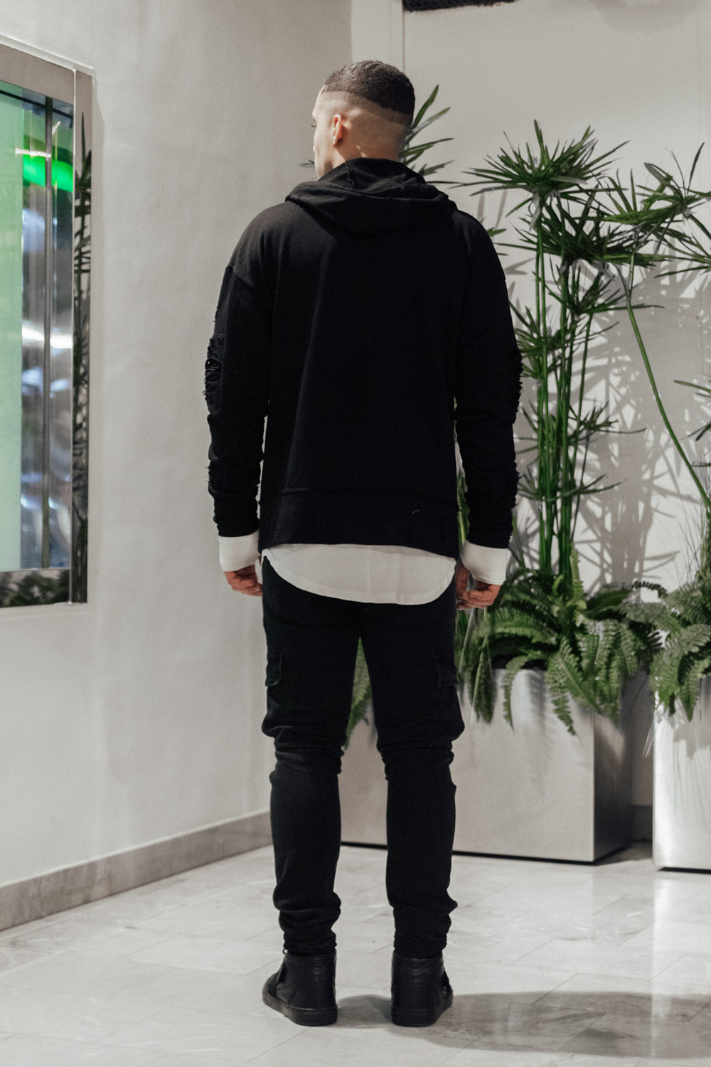 Sixth June - Sweat-shirt biker destroy noir M2414VJA