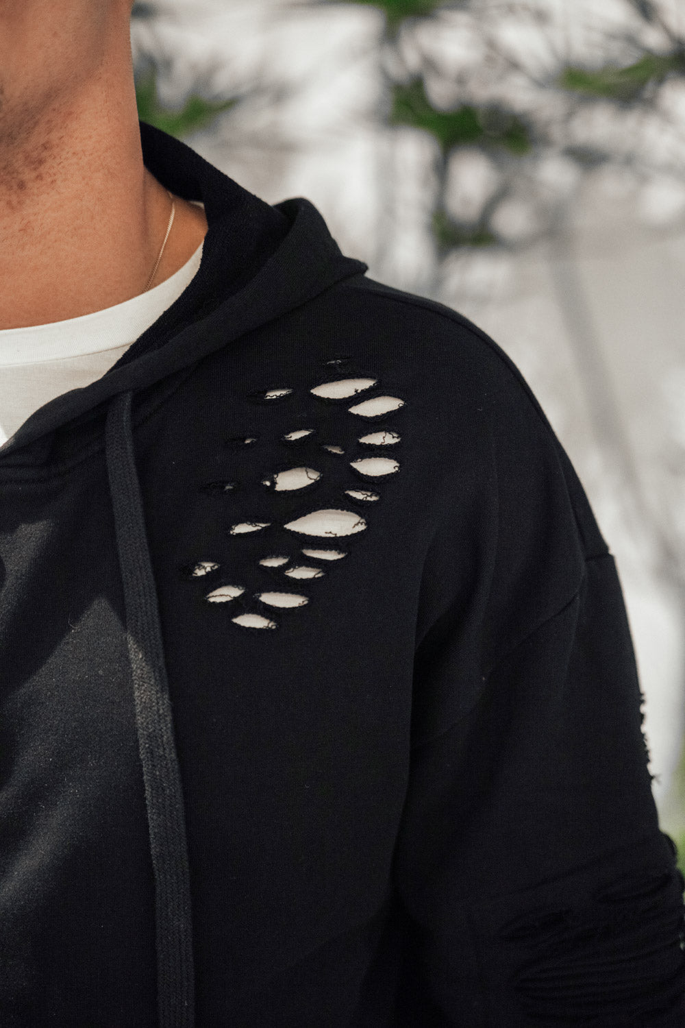 Sixth June - Sweat-shirt biker destroy noir M2414VJA