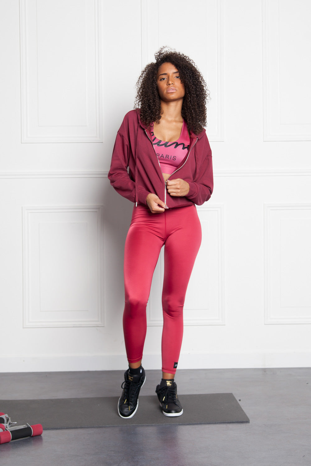 Sixth June - Sweat capuche zippé Sport bordeaux W2411VJA