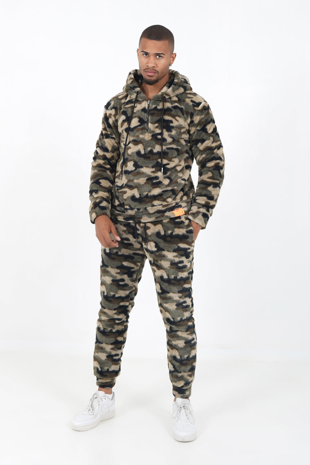 Sixth June - Sweat capuche camouflage zip Vert kaki