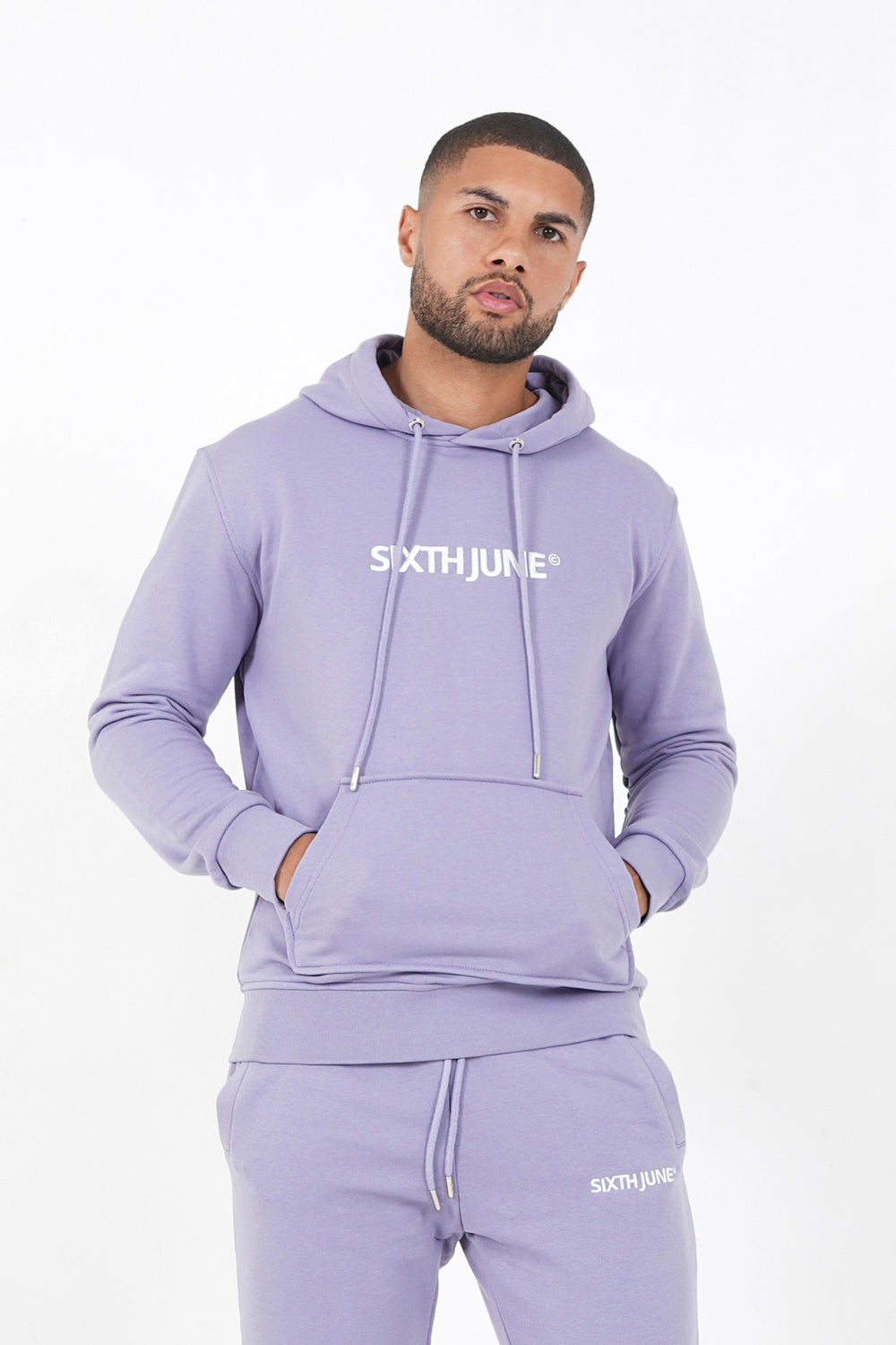 Sixth June - Sweatshirt capuche logo brodé Violet