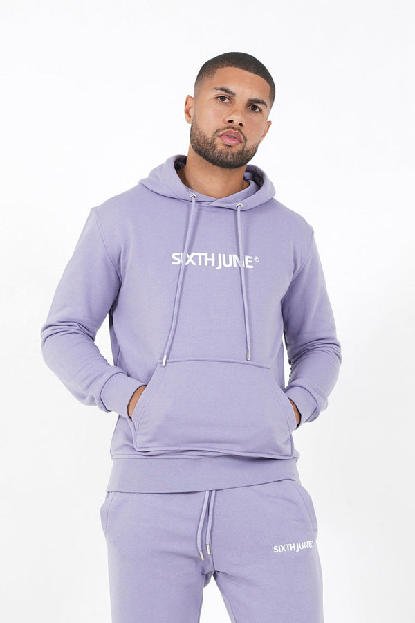 Sixth June - Sweatshirt capuche logo brodé Violet