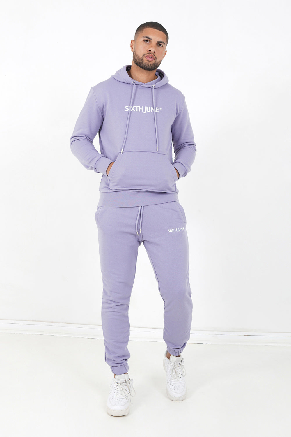 Sixth June - Sweatshirt capuche logo brodé Violet