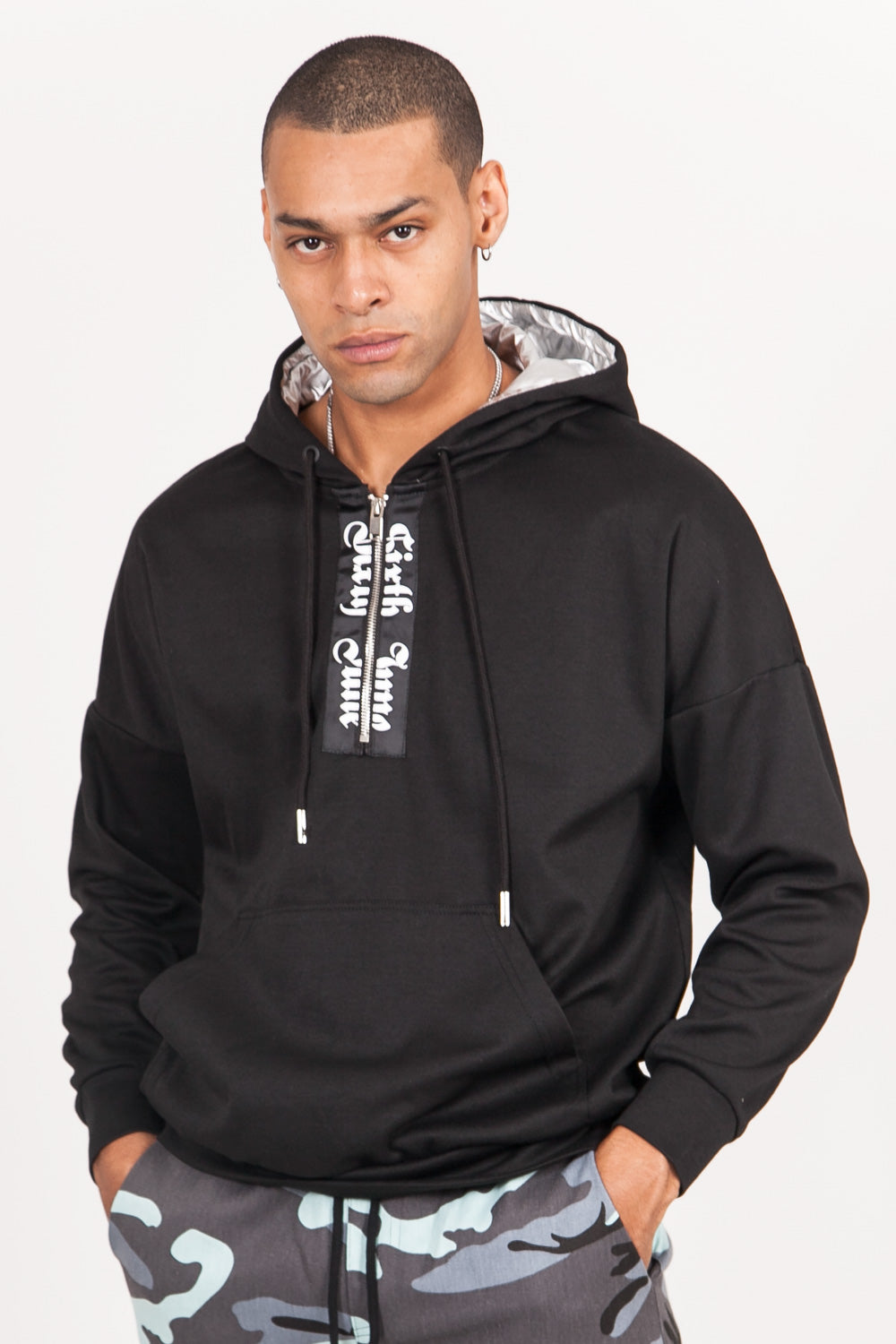 Sixth June - Sweat capuche aluminium gothique noir