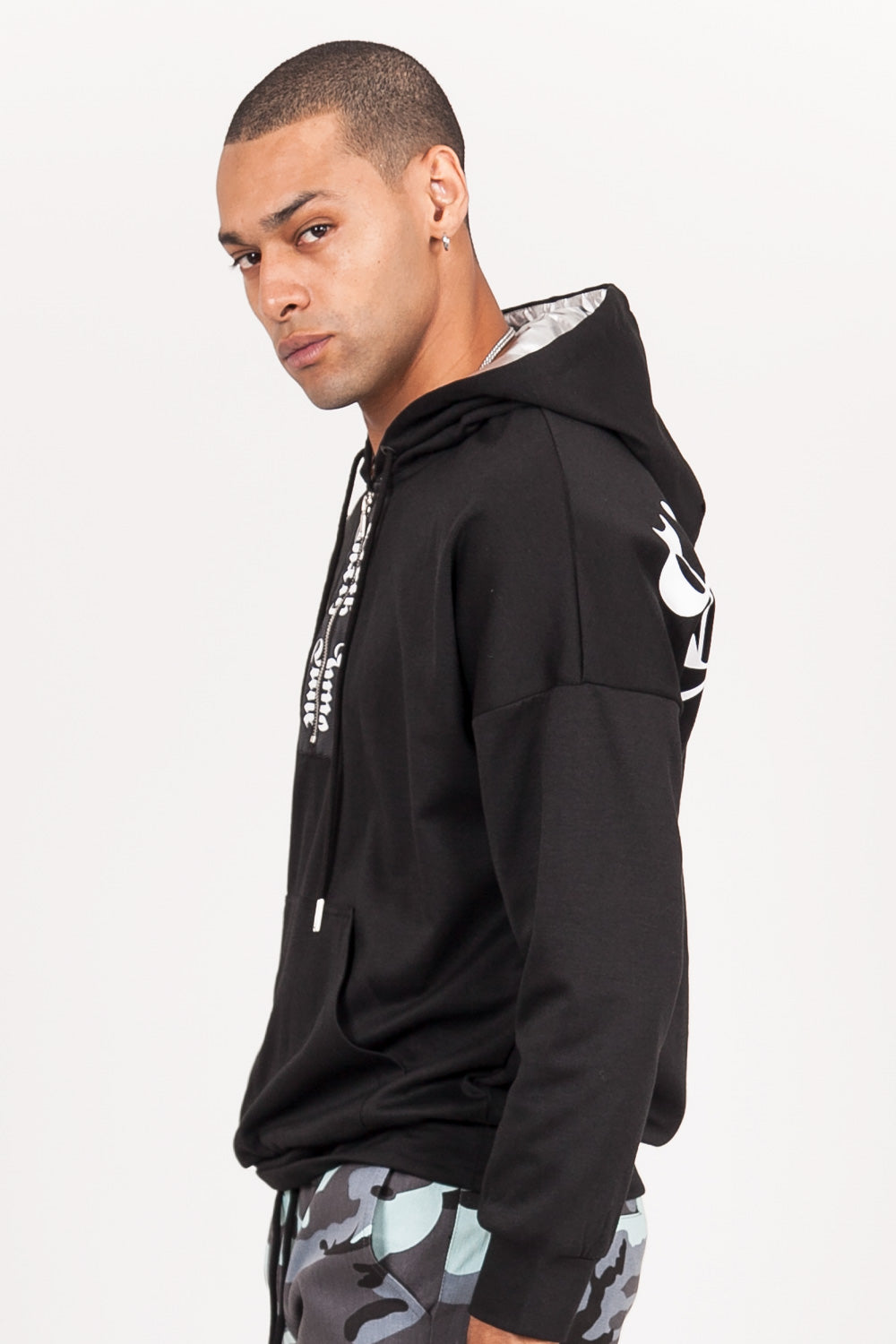 Sixth June - Sweat capuche aluminium gothique noir