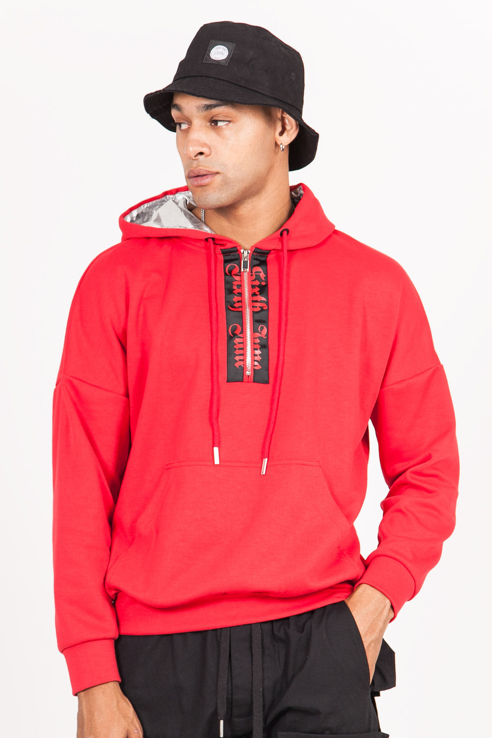Sixth June - Sweat capuche aluminium gothique rouge