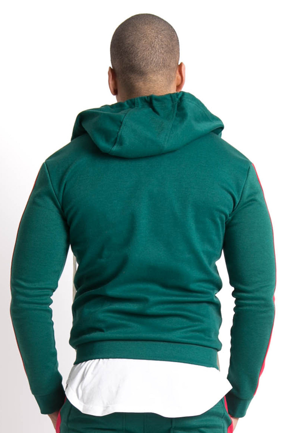 Sixth June - Sweat capuche bandes Sixth June vert rouge