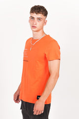 Sixth June - T-shirt poche dos réfléchissant orange