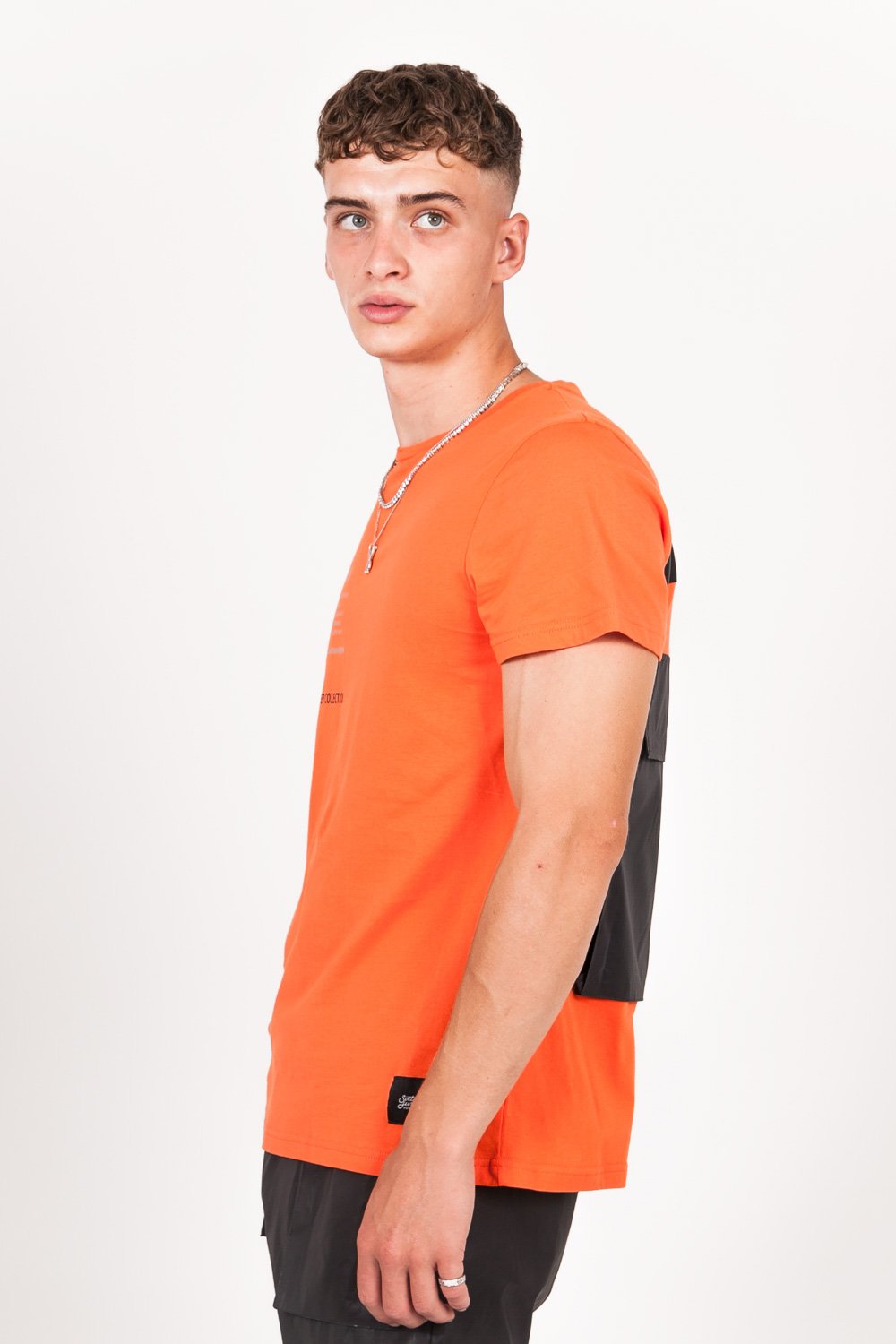 Sixth June - T-shirt poche dos réfléchissant orange