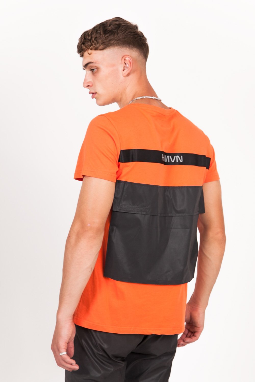 Sixth June - T-shirt poche dos réfléchissant orange