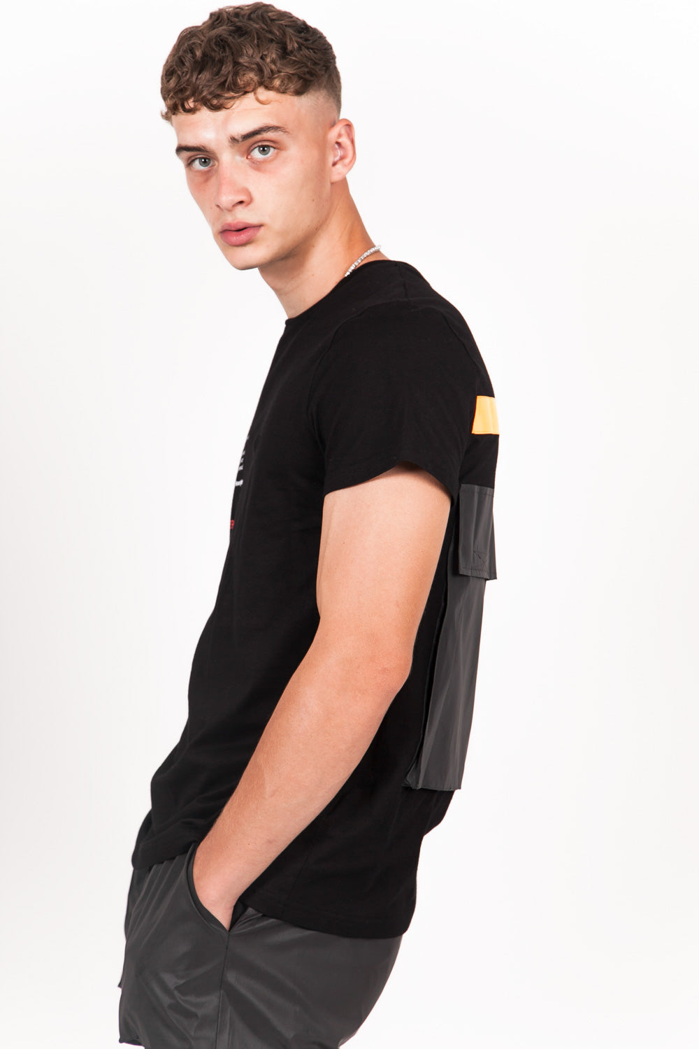 Sixth June - T-shirt poche dos réfléchissant noir