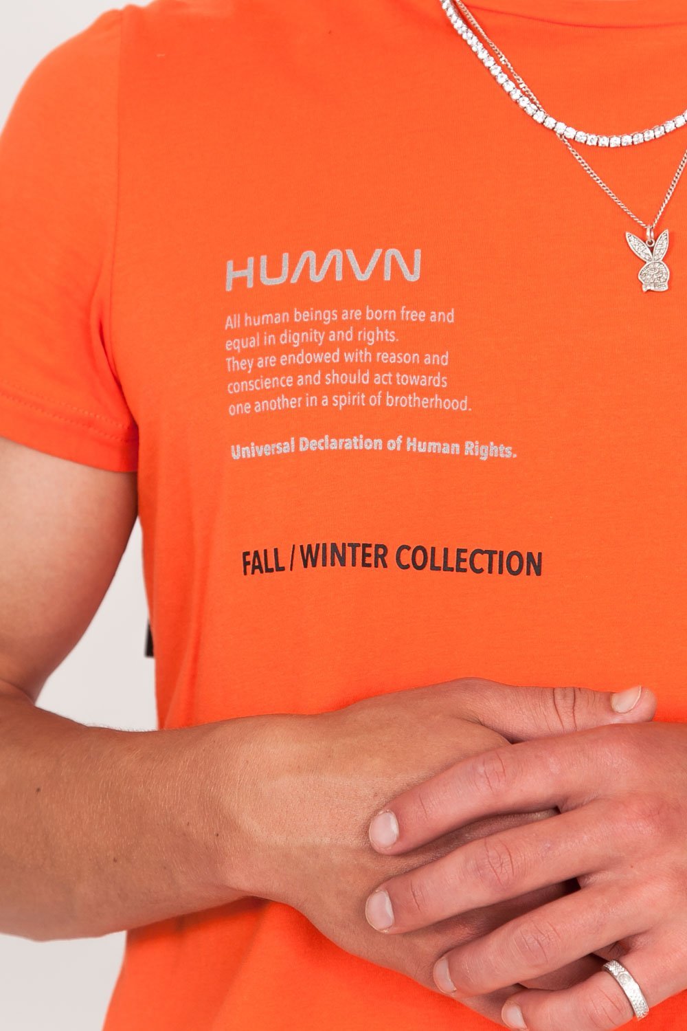 Sixth June - T-shirt poche dos réfléchissant orange