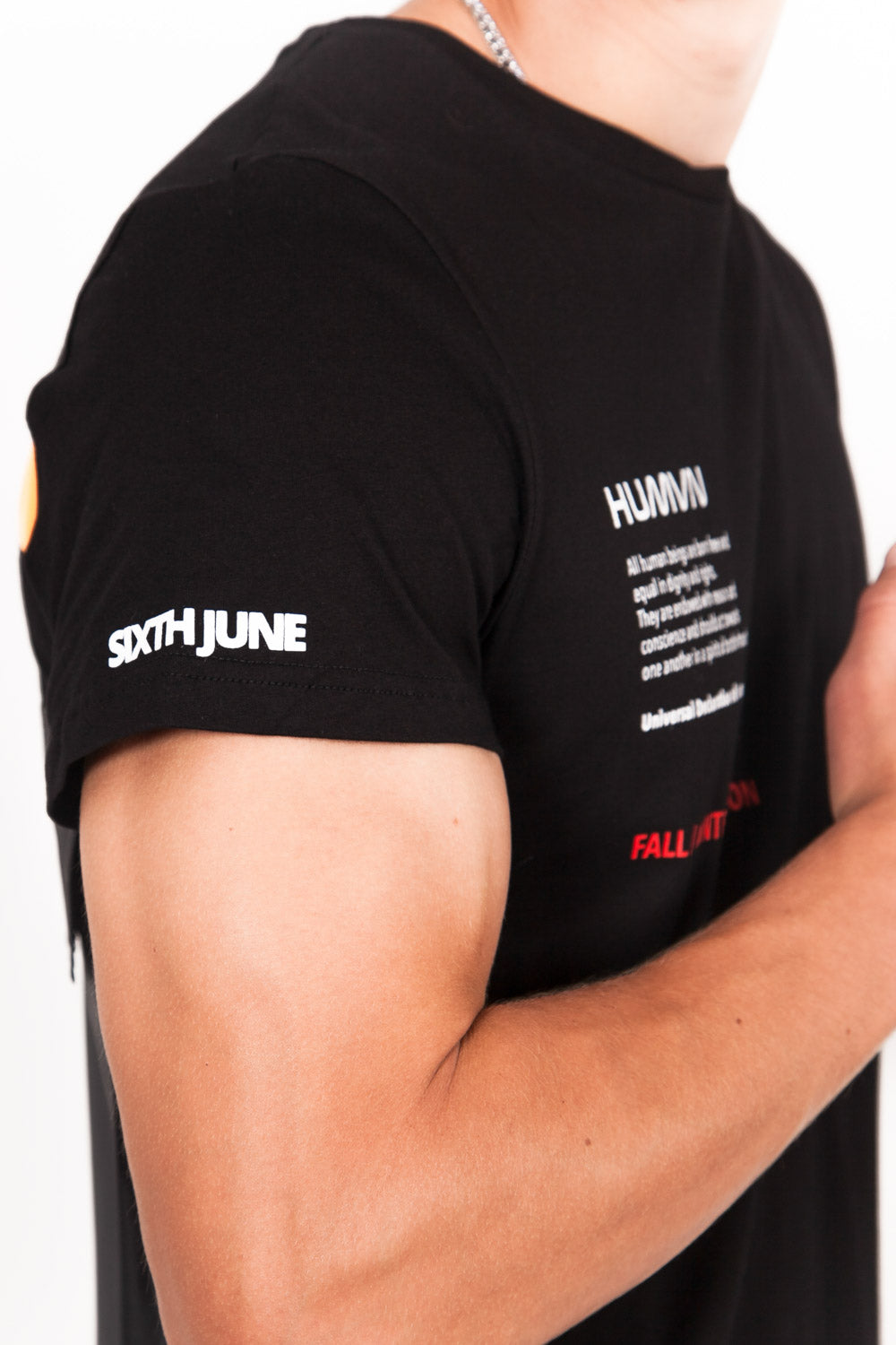 Sixth June - T-shirt poche dos réfléchissant noir