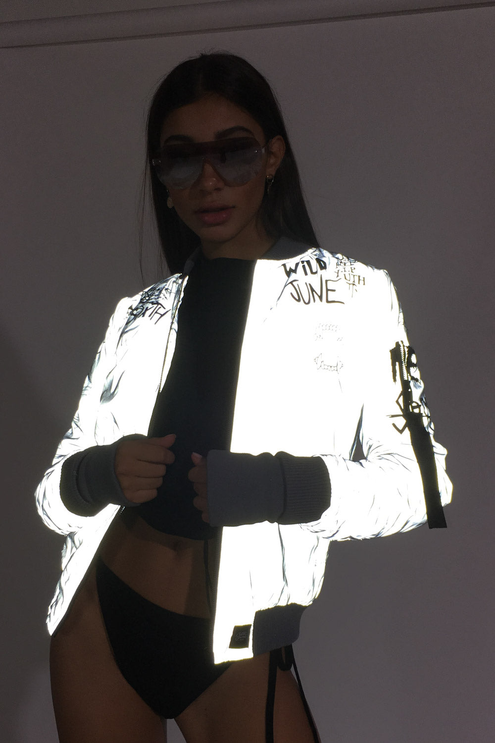 Sixth June - Bomber crew réfléchissant logo gris