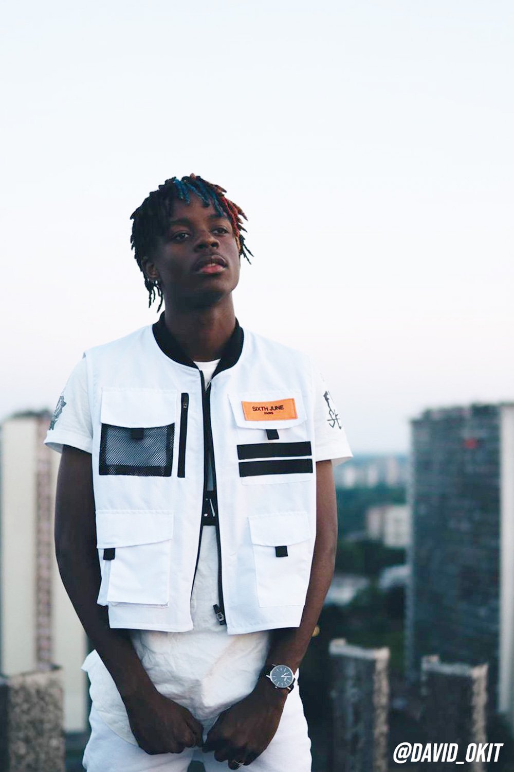 Short Multiple Pockets Vest White