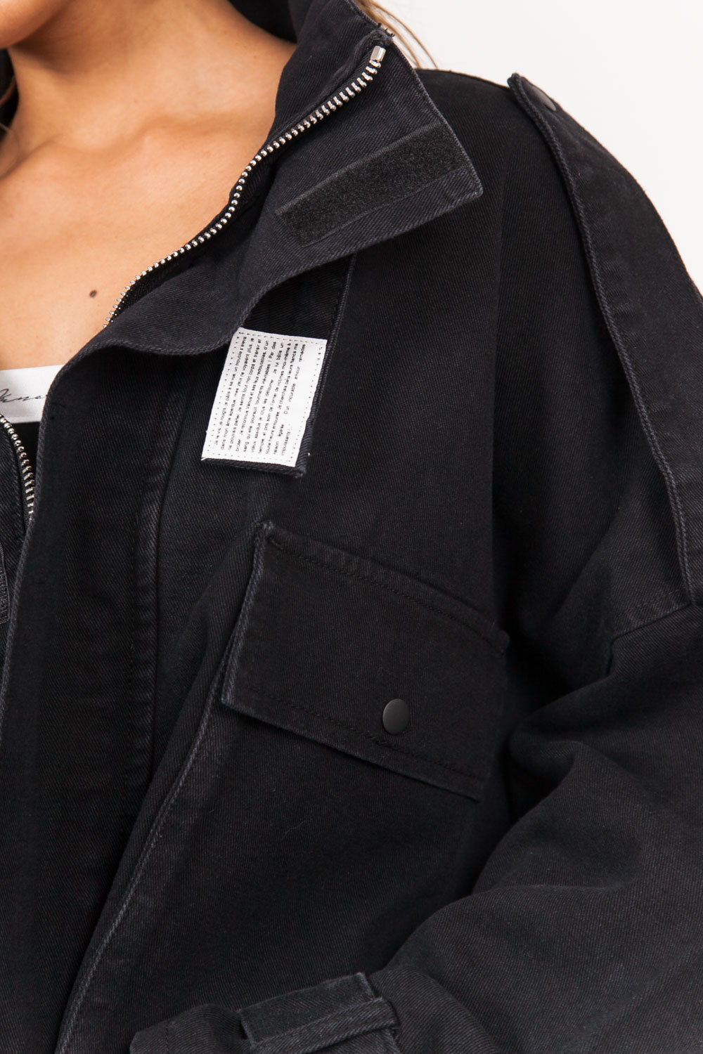 Sixth June - Veste denim cargo noir