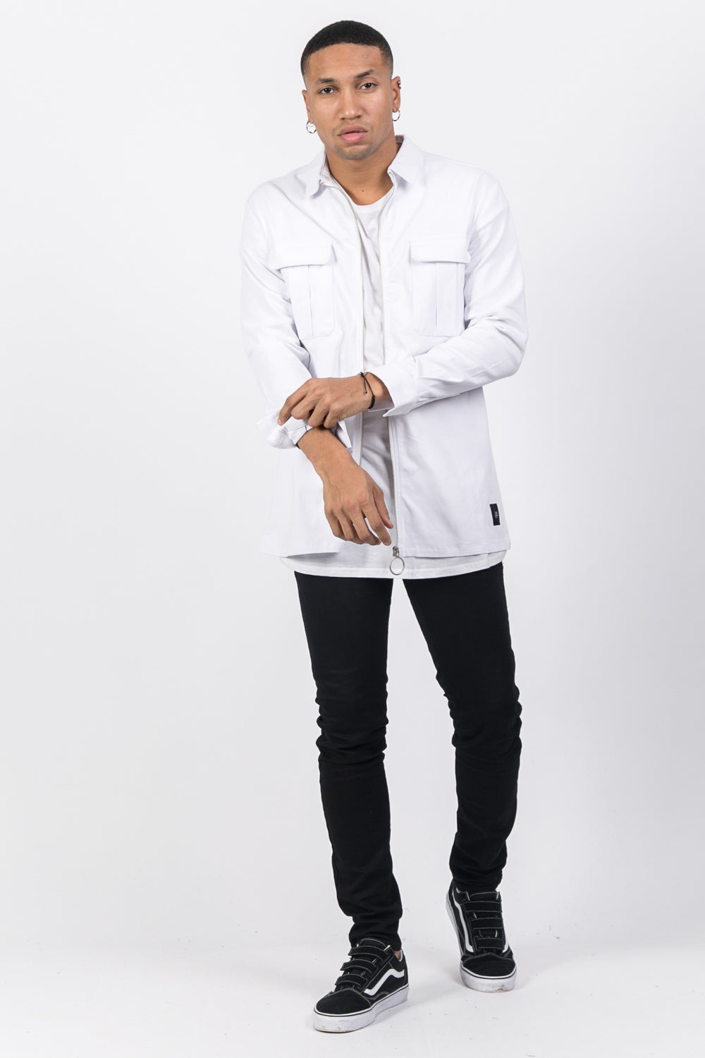 Sixth June - Chemise zippée cargo blanc