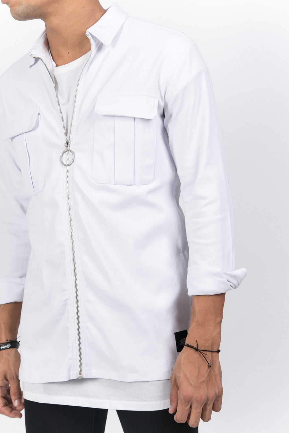 Sixth June - Chemise zippée cargo blanc