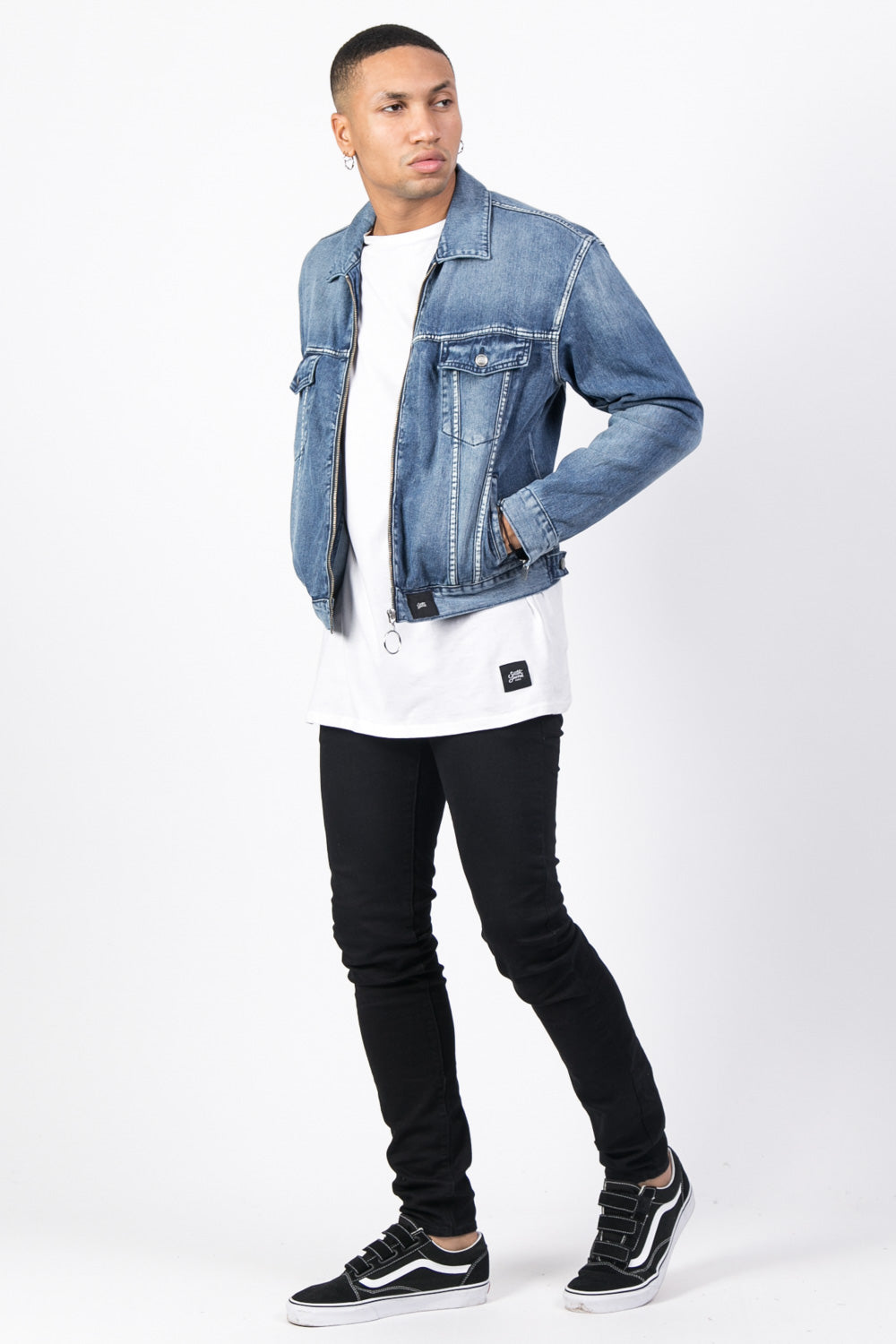 Sixth June - Veste jean zippée bleu