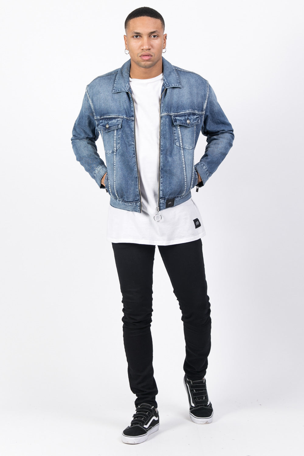 Sixth June - Veste jean zippée bleu