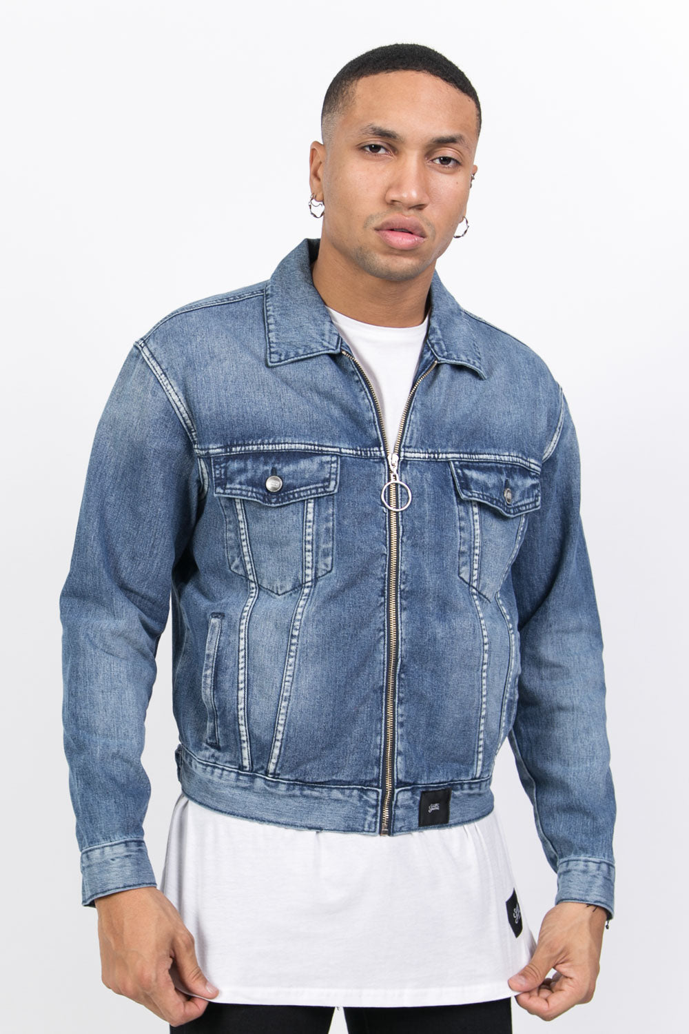 Sixth June - Veste jean zippée bleu