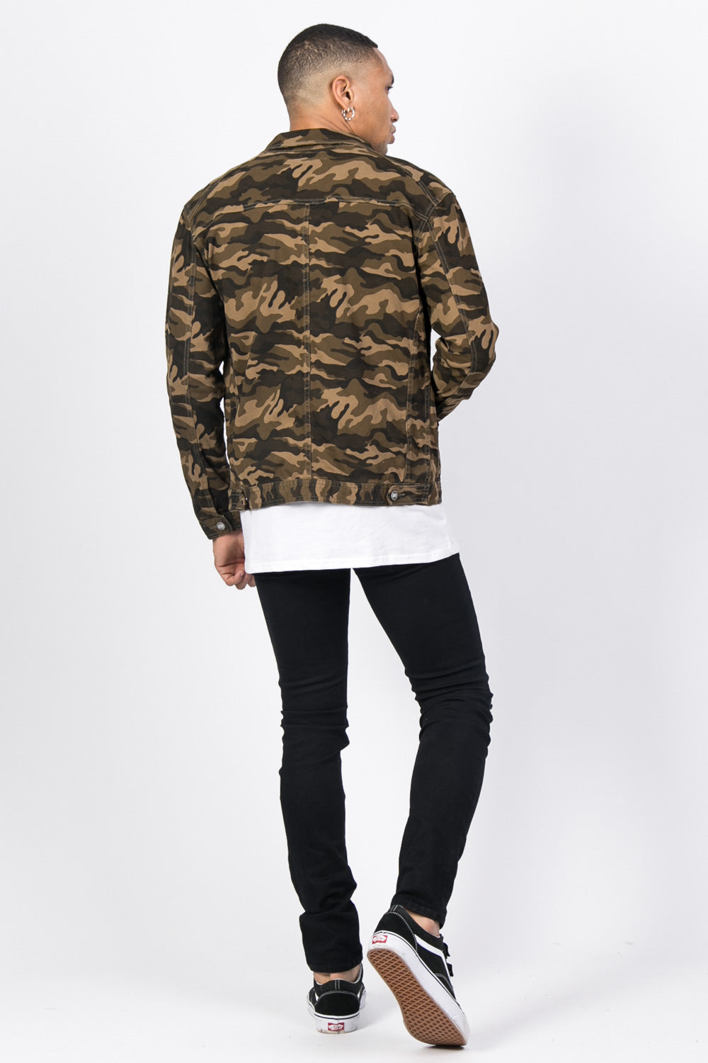 Sixth June - Veste jean camouflage brodée vert