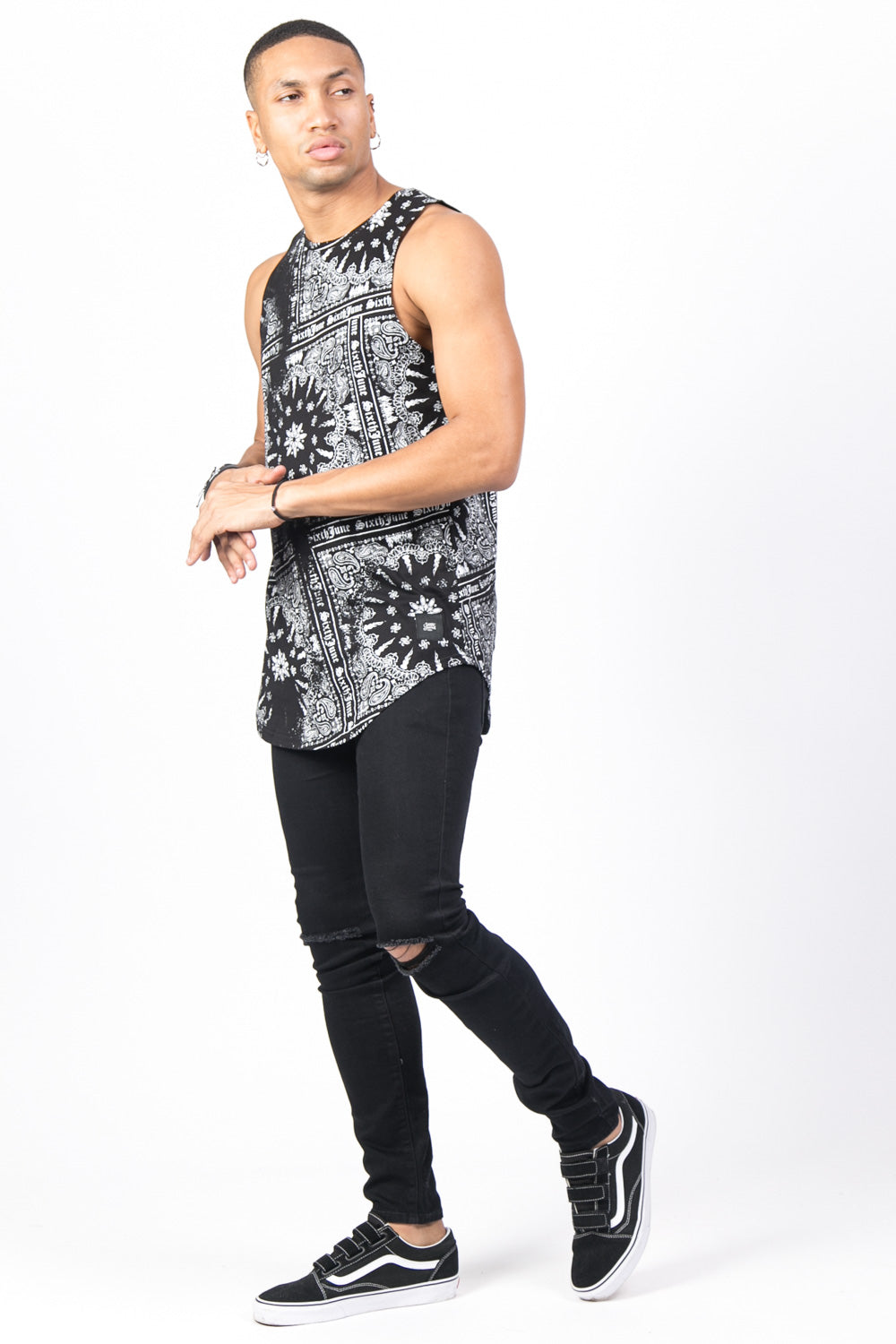 Sixth June - Débardeur bandana noir