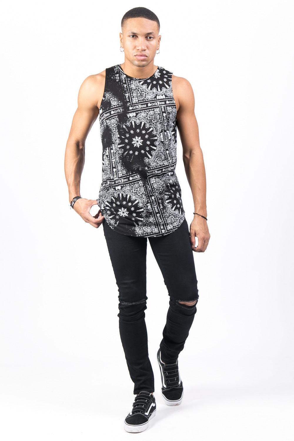 Sixth June - Débardeur bandana noir