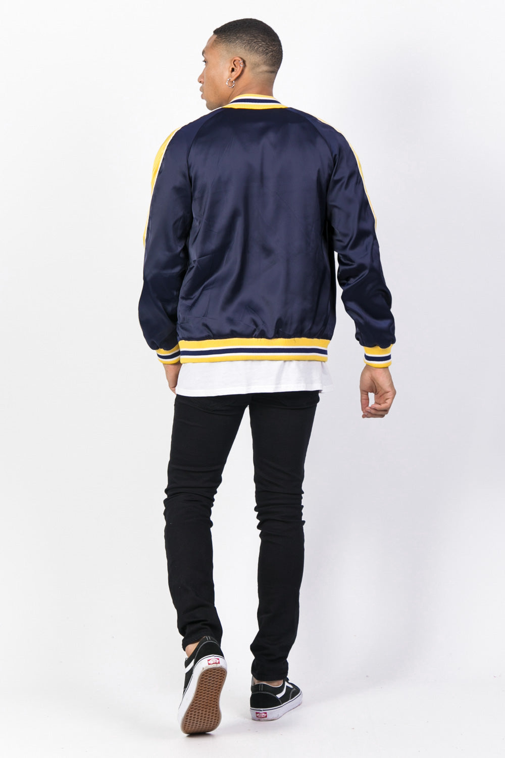 Sixth June - Veste satin bandes bleu jaune