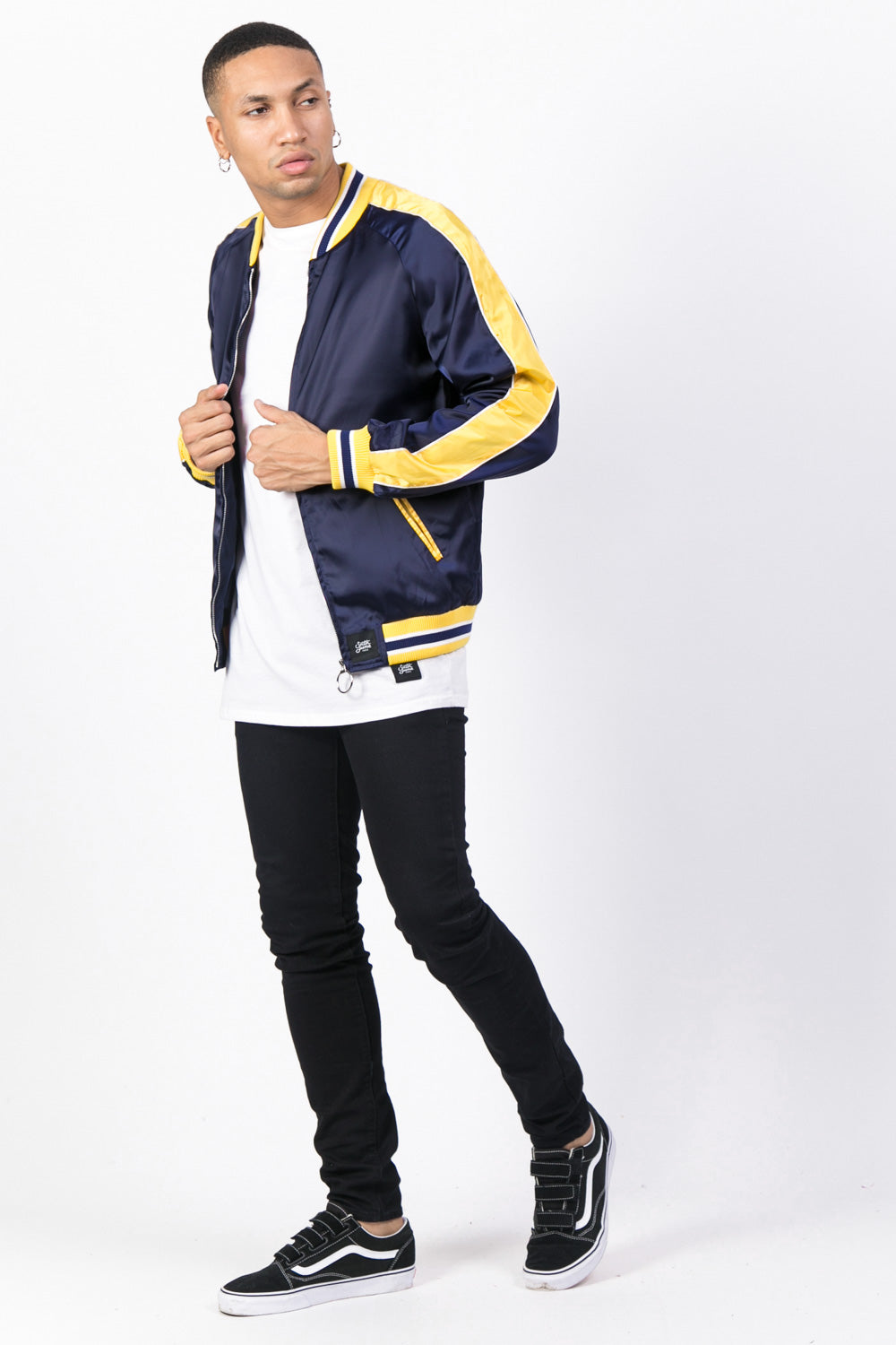 Sixth June - Veste satin bandes bleu jaune