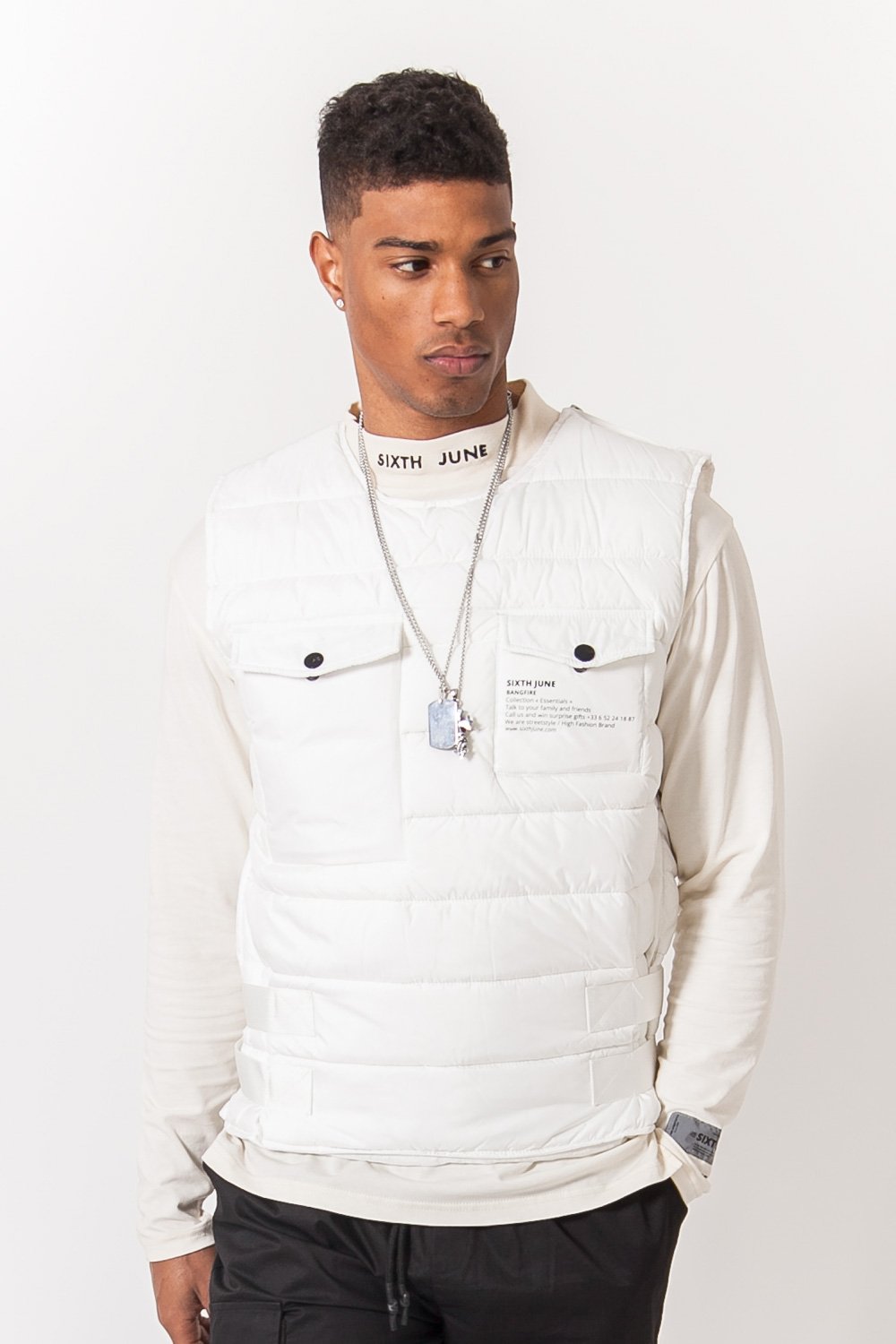Sixth June - Veste bangfire matelassée sans manches blanc