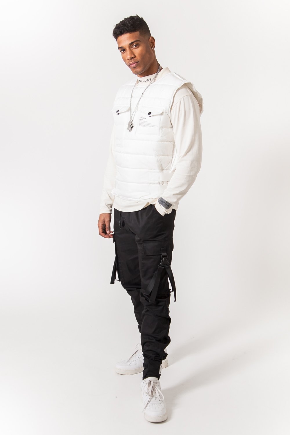 Sixth June - Veste bangfire matelassée sans manches blanc