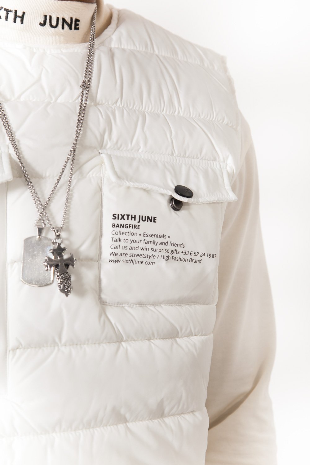 Sixth June - Veste bangfire matelassée sans manches blanc