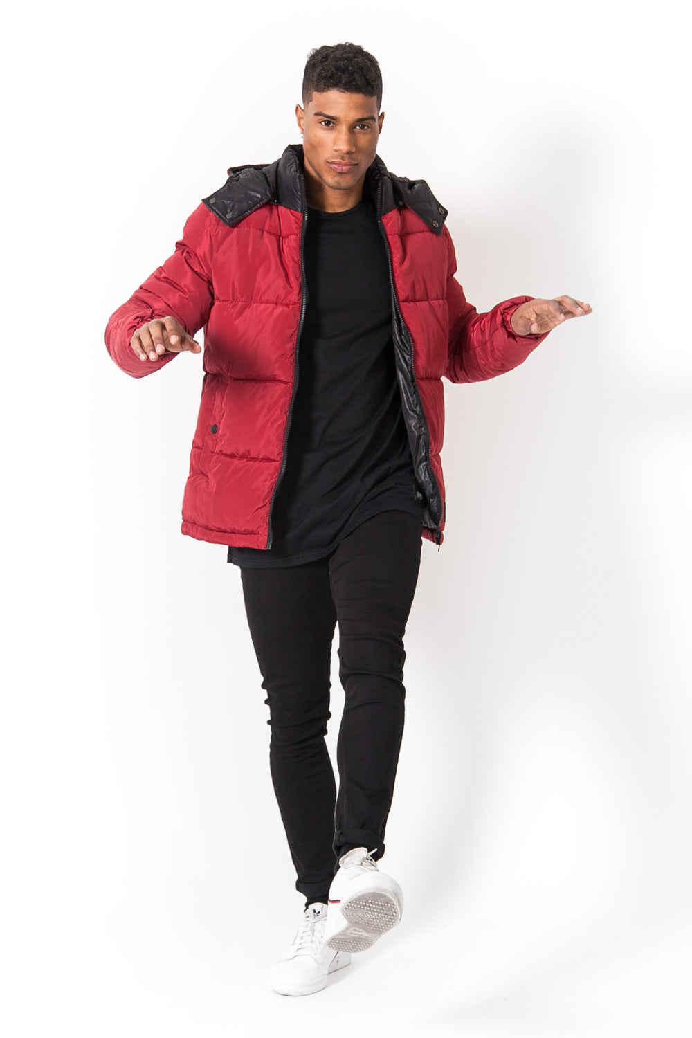 Sixth June - Doudoune bicolore capuche rouge