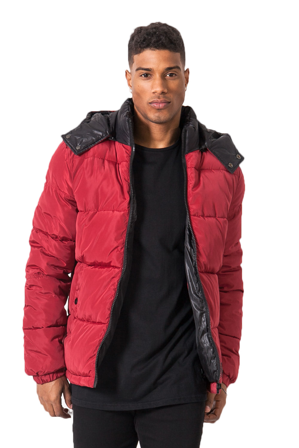 Sixth June - Doudoune bicolore capuche rouge