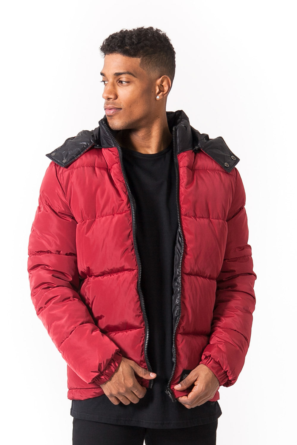 Sixth June - Doudoune bicolore capuche rouge