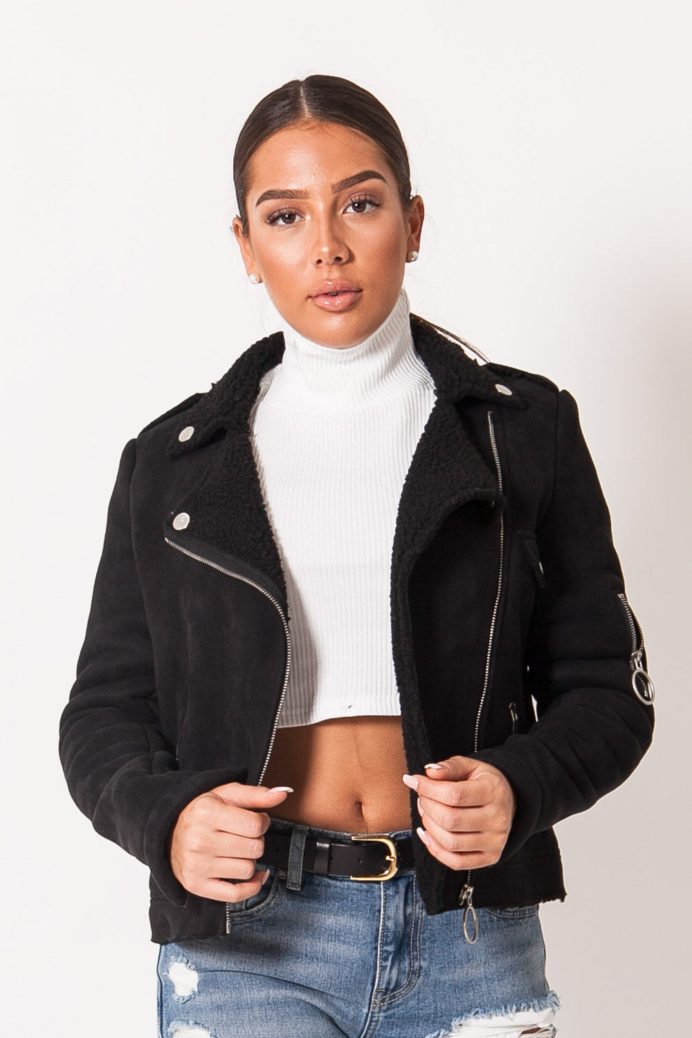 Sixth June - Veste suéde court noir