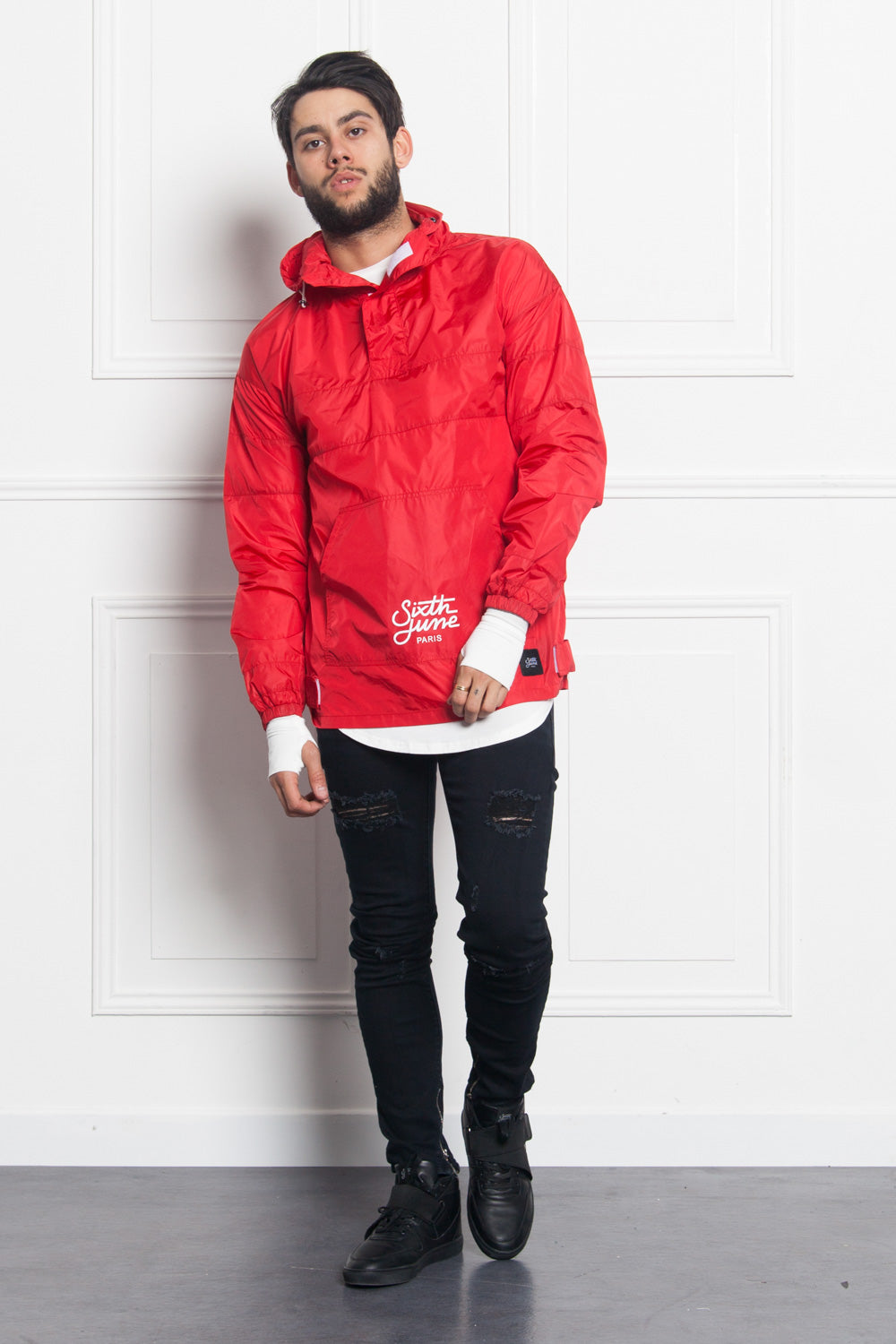 Sixth June - Denim ankle zipper black M2456HDE