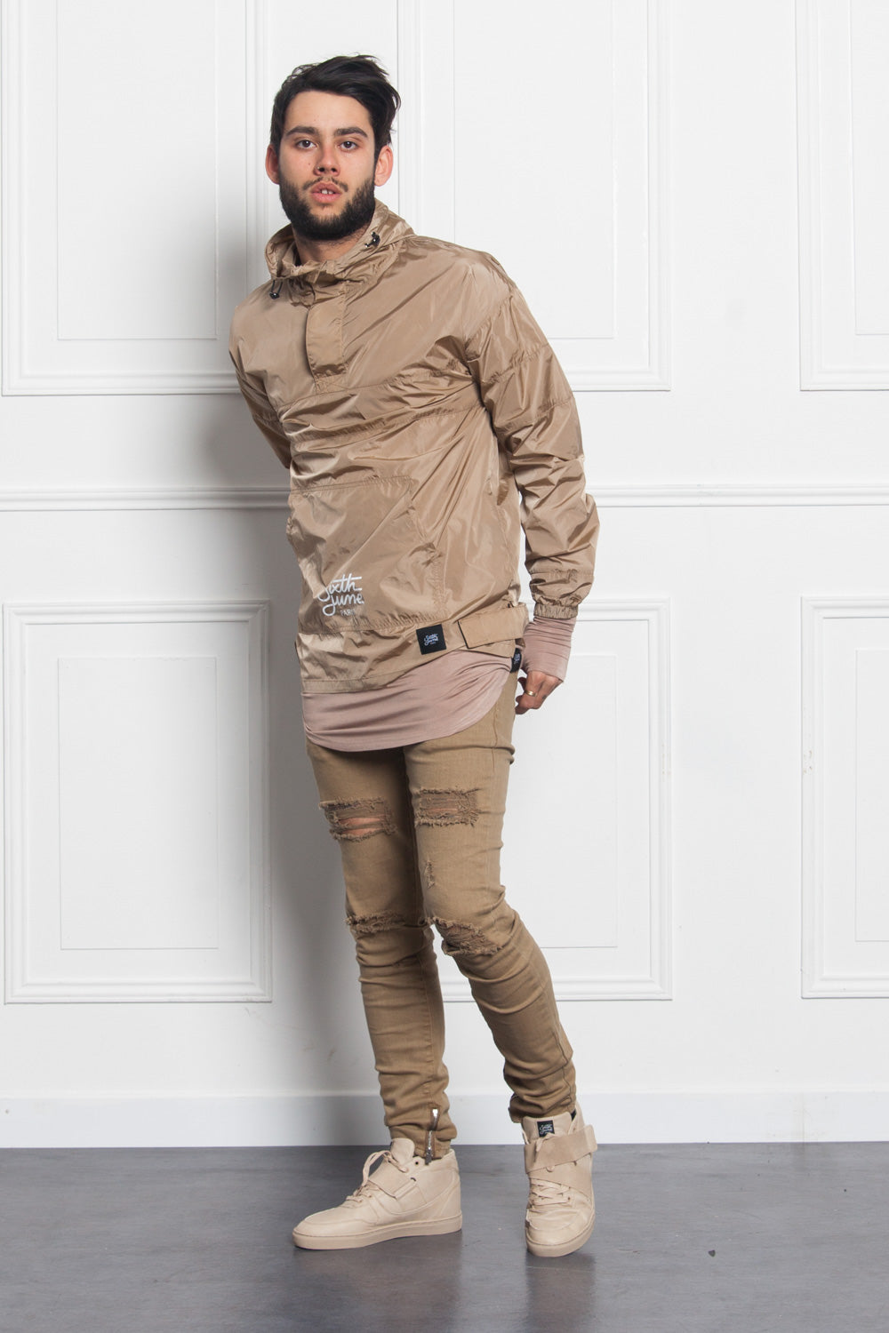 Sixth June - Denim ankle zipper sand M2458HDE