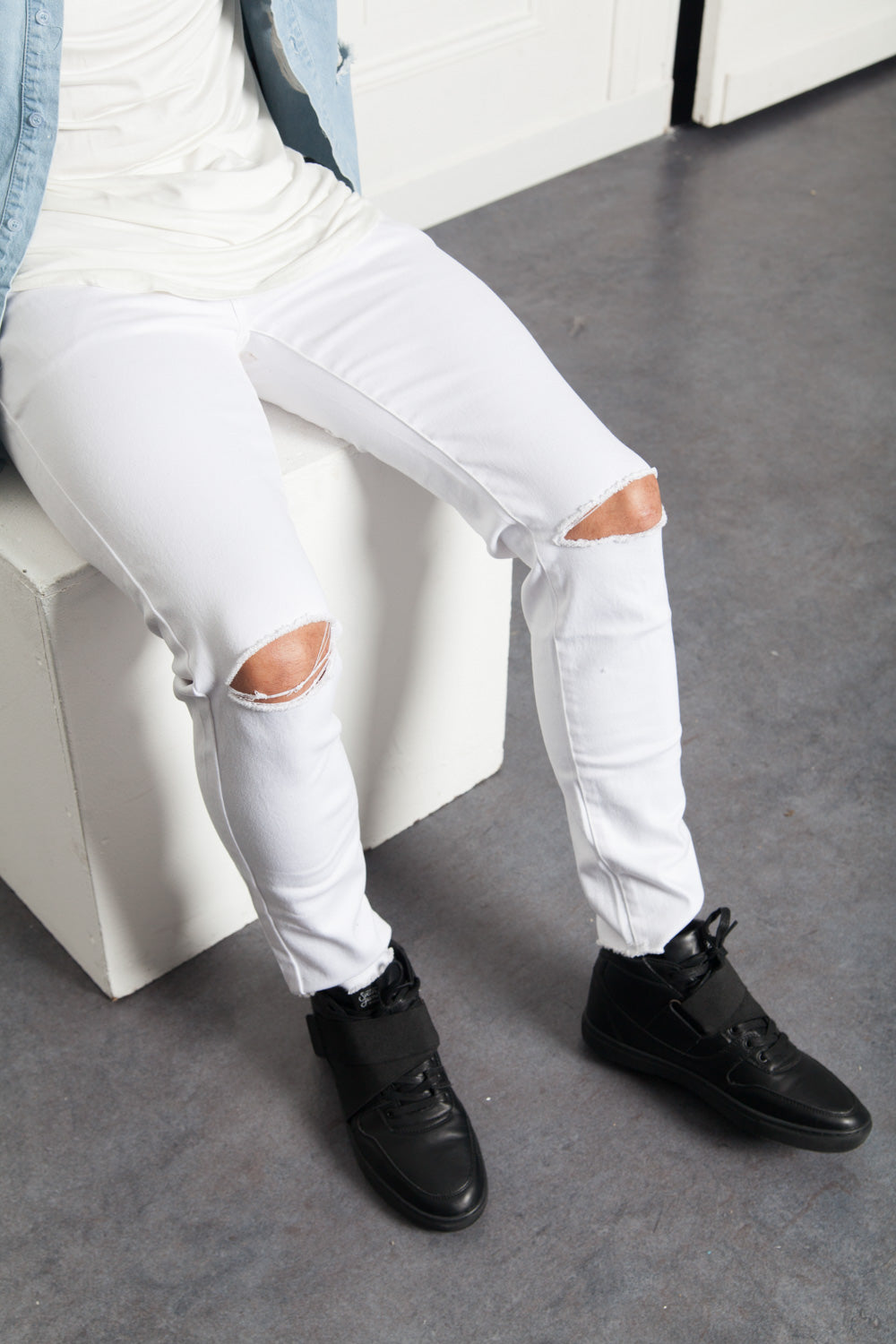 Sixth June - Denim crop denim white M2460HDE