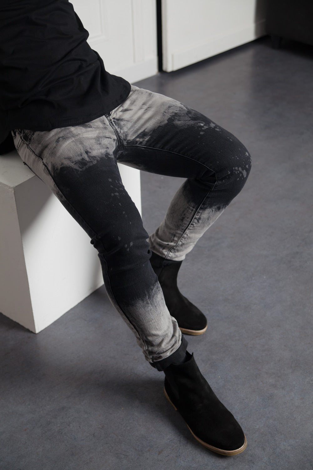 Sixth June - Jean dip dye stains black M2470HDE