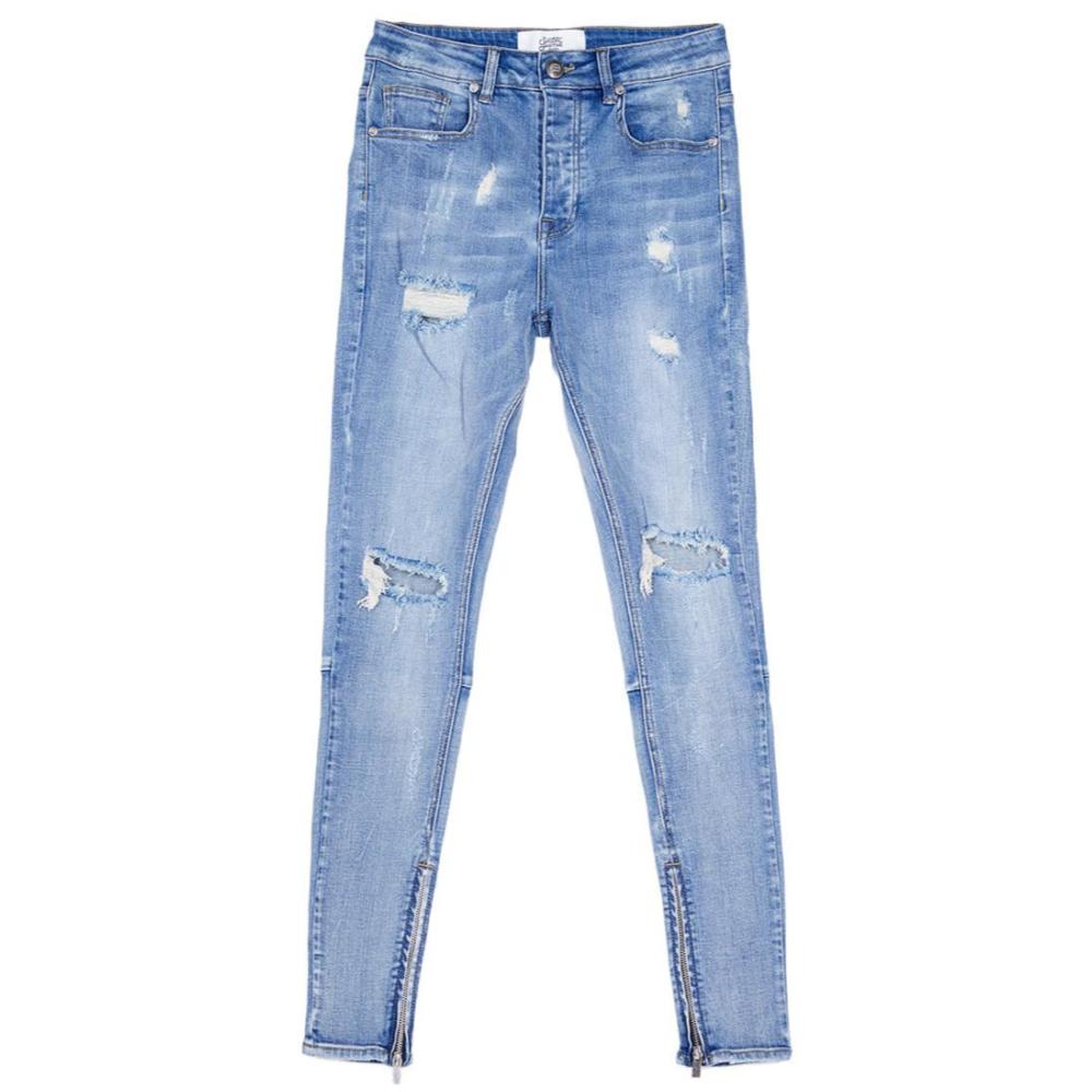 Sixth June - Jean destroy zips skinny Sixth June bleu